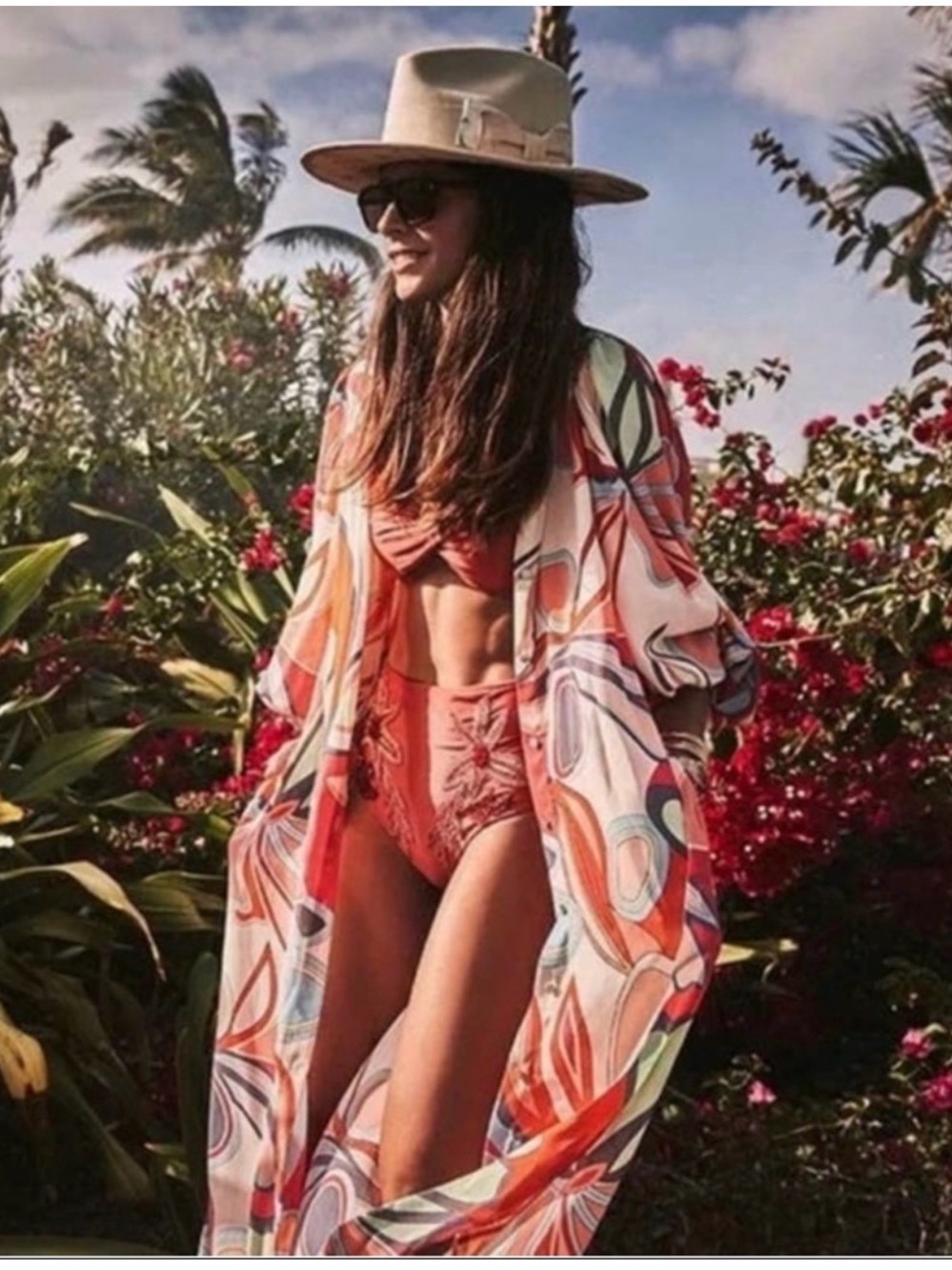 Alexis Coral Printed Swim Coverup or dress with Multicolor Abstract Print